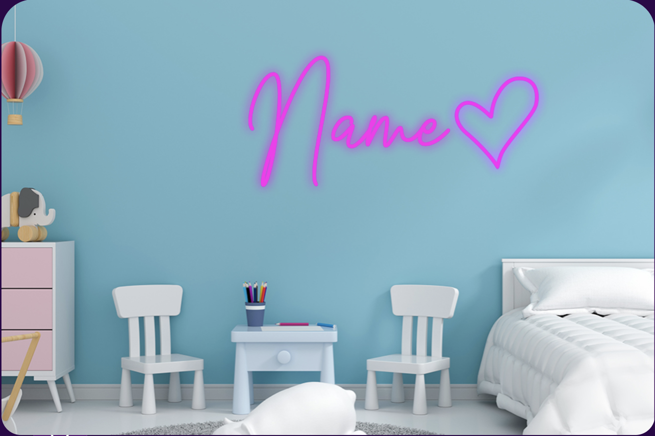 Personalised Name with Heart Neon Sign