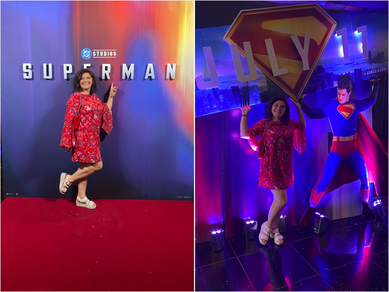 Monica costa attending superman premiere london londonmumsmagazine