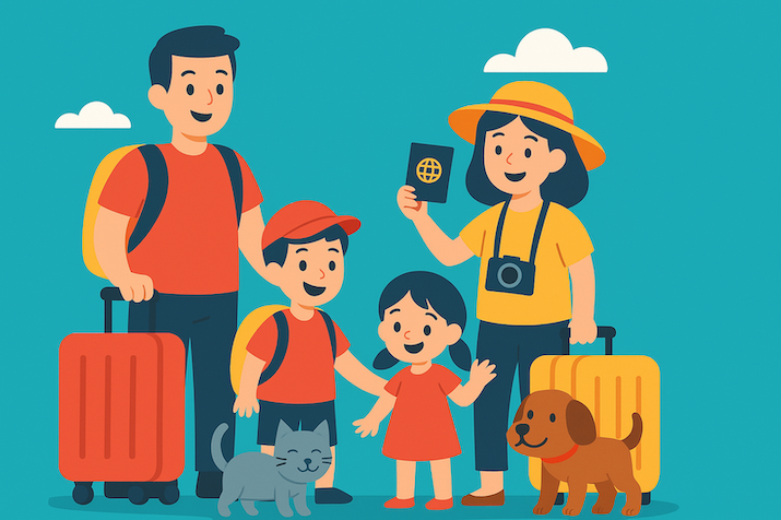 TRAVEL with kids illustration Image