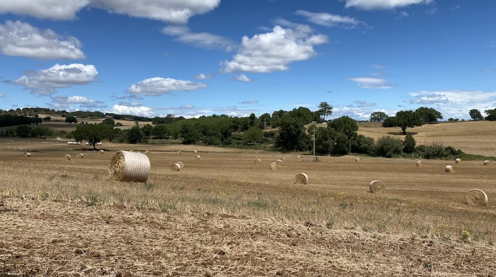 haystacks in tuscia bolsena lazio italy
