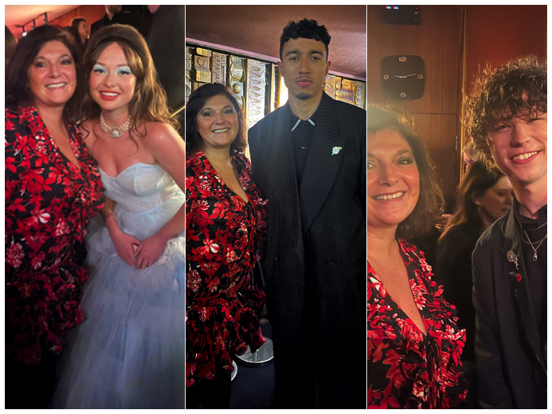 the family plan 2 young cast from left Zoe Colletti, Van Crosby with monica costa london mums magazine