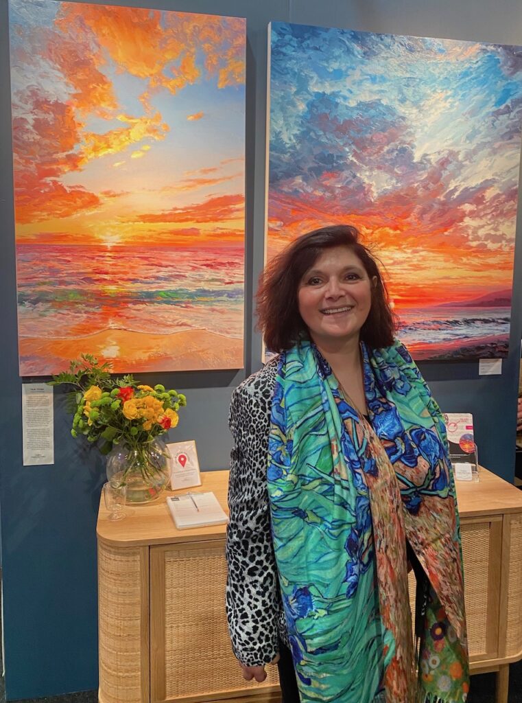 Affordable Art Fair monica costa seaside dawn and sunset painting