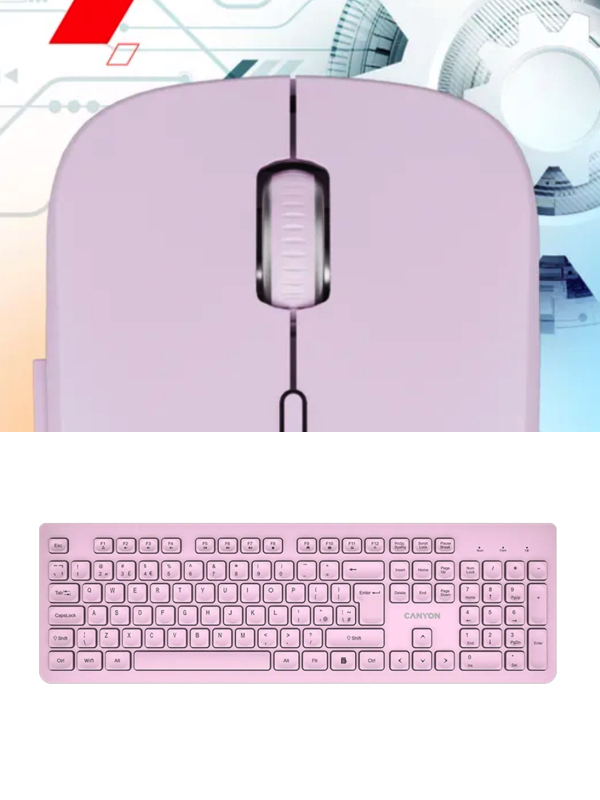 Canyon Pink Wireless Keyboard & Mouse Set