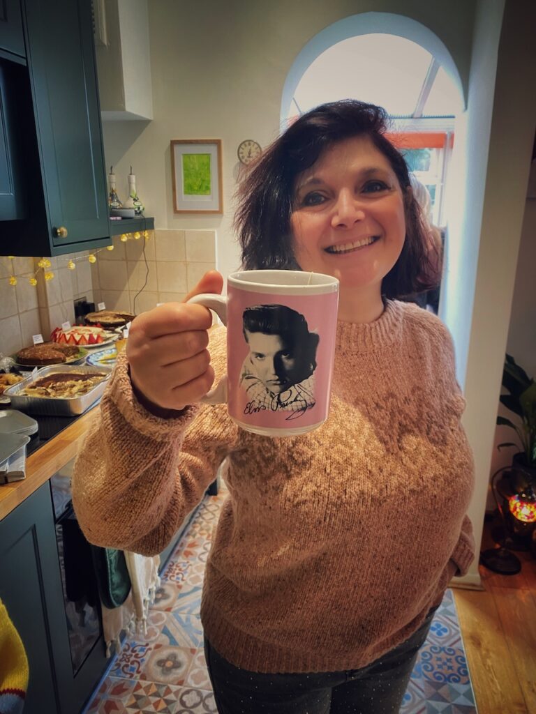 monica costa wearing Sherpa Dumji Crew Jumper – Blush