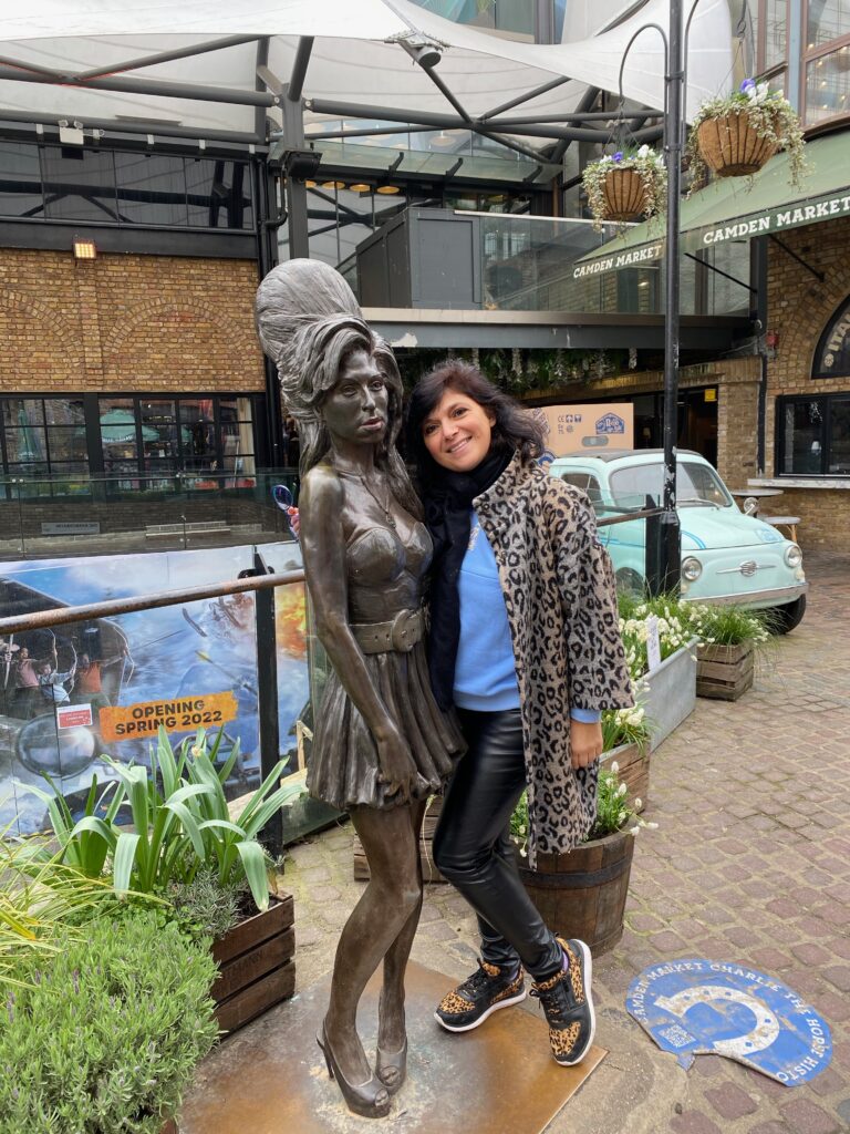 Monica and amy whinehouse statue camden 27 march 2022