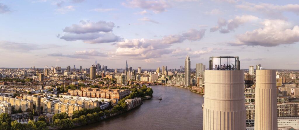 view from Battersea Power station chimney Lift