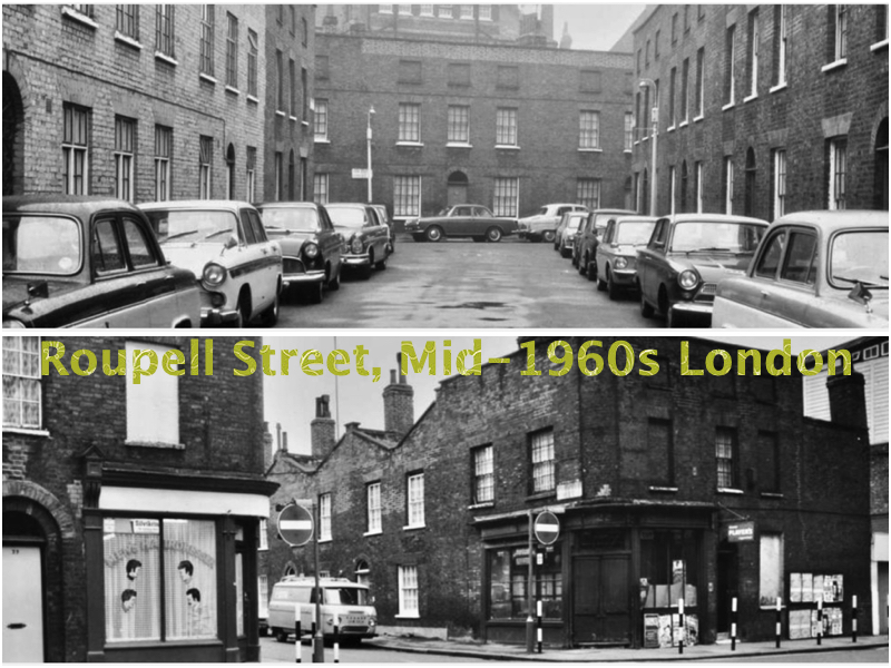 Roupell Street, Mid-1960s London collage