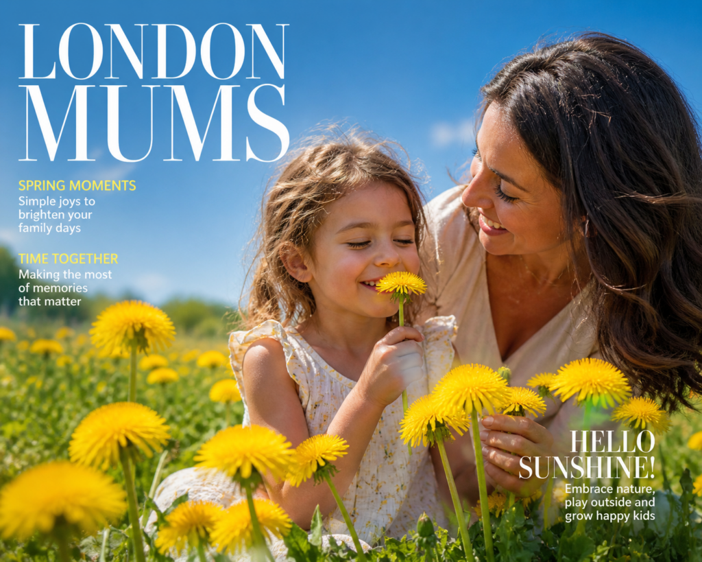 london mums magazine mum and child in a green of dandelions