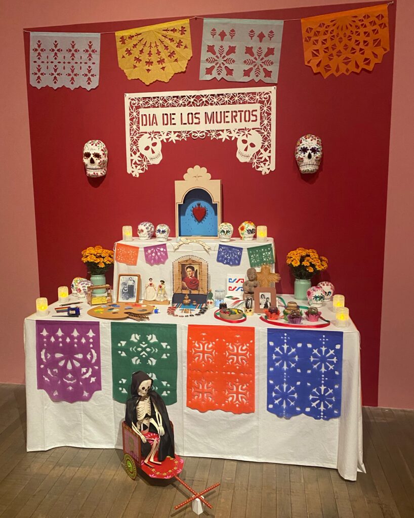 Carmen Lomas Garza for a Day of the Dead Dia de los Muertos exhibition altar frida kahlo