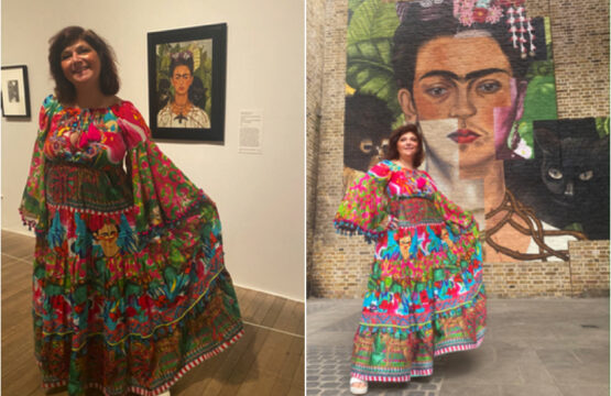 Frida Kahlo tate exhibition and Blackfriers mural London Mums magazine collage