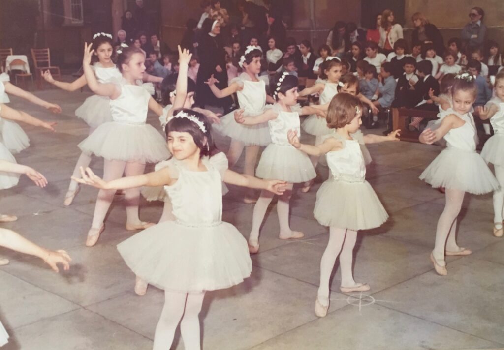 monica costa at ballet school in Bologna Antoniano in 1975