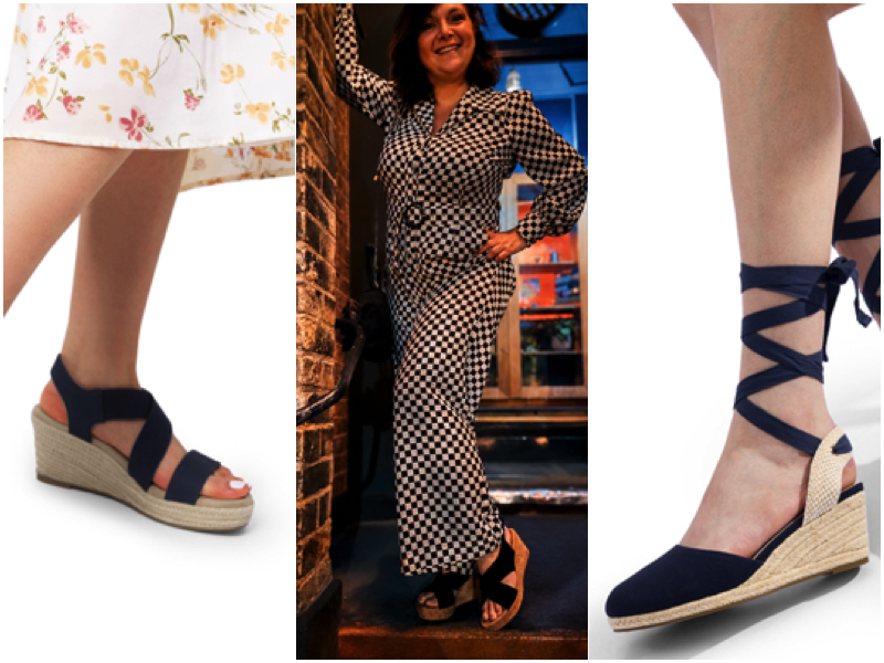 raffia wedge sandals collage