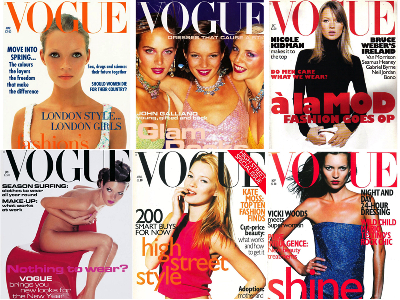 vogue covers kate moss 1993-1997