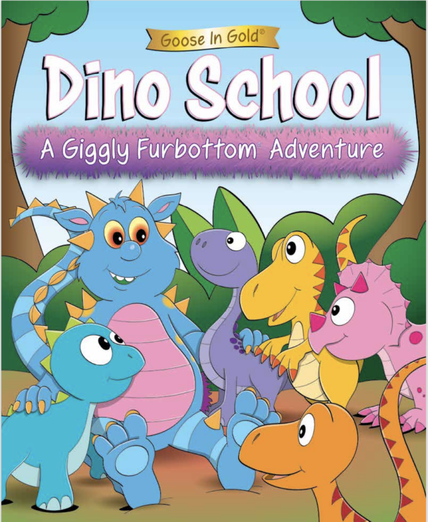 PG25 BOOK GIGGLY Giggly Furbottom Dino School - Front Cover copy