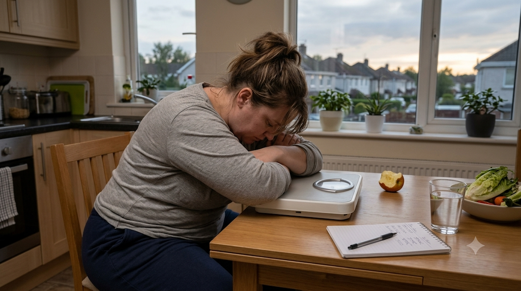 woman struggling with weight loss