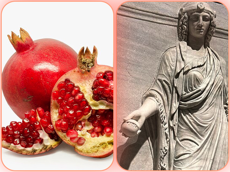 statue of Aegyptus the personification of Egypt holding a pomegranate.